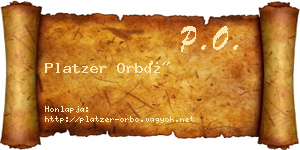 Platzer Orbó névjegykártya